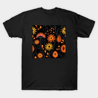 Vibrant vintage wildflowers pattern T-Shirt